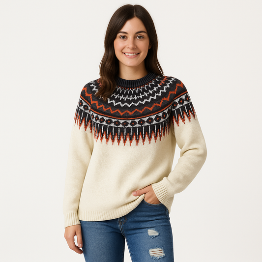 Vibrant Womens Sweater with Colorful Patterns